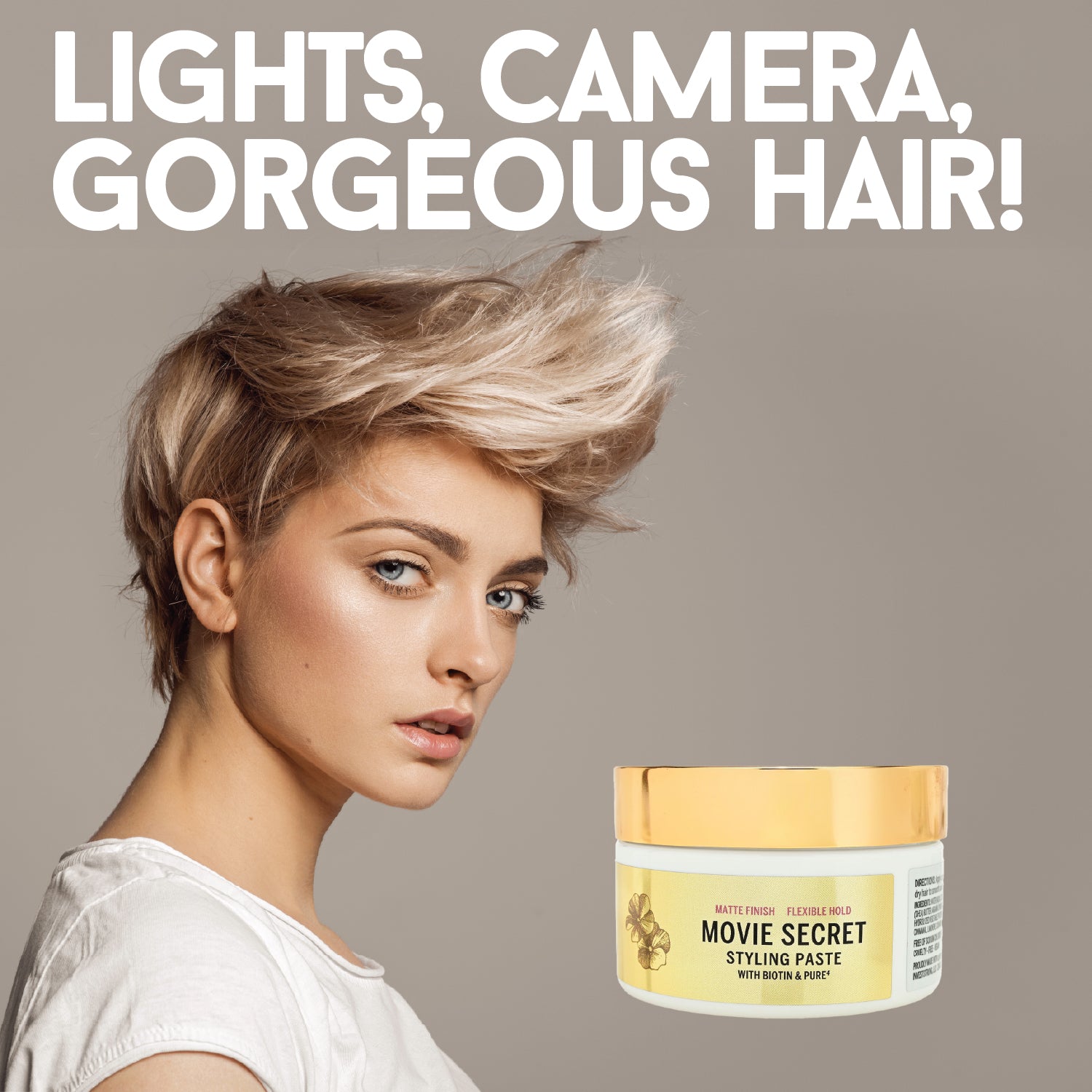 Movie Secrets Styling Paste with Biotin & Pure4 - 4 oz.