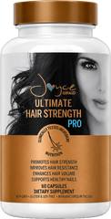 Ultimate Hair Strength PRO supplement bottle by Joyce Giraud, 60 capsules